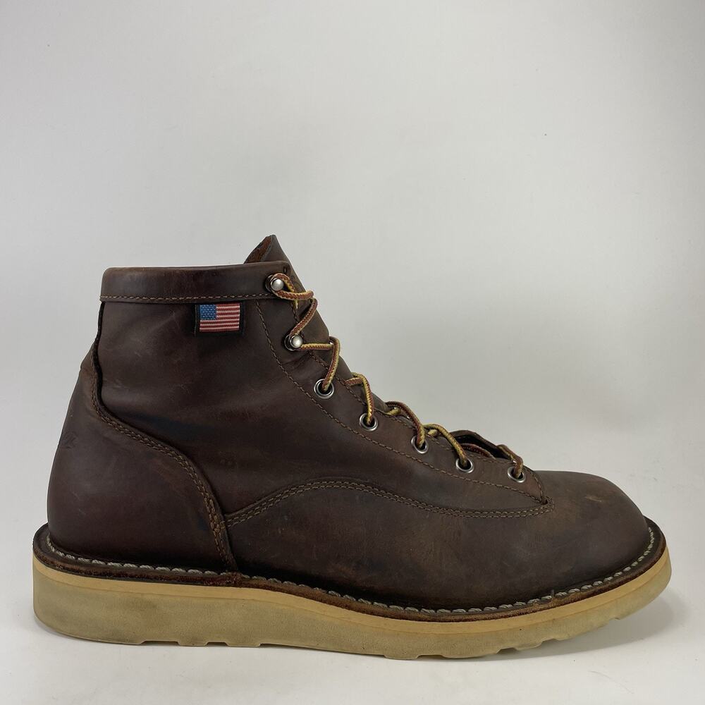 Danner Bull Run 6" Cristy Mens Size 10.5 15552 Wedge Soles Work Boots Brown